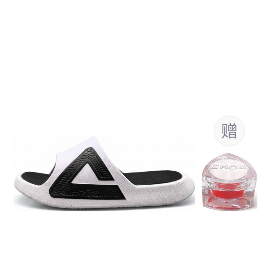 PEAK Tai Ji2.0 EVA Slip Resistant Slide Slippers Unisex All White/Black Taichi Small Ball