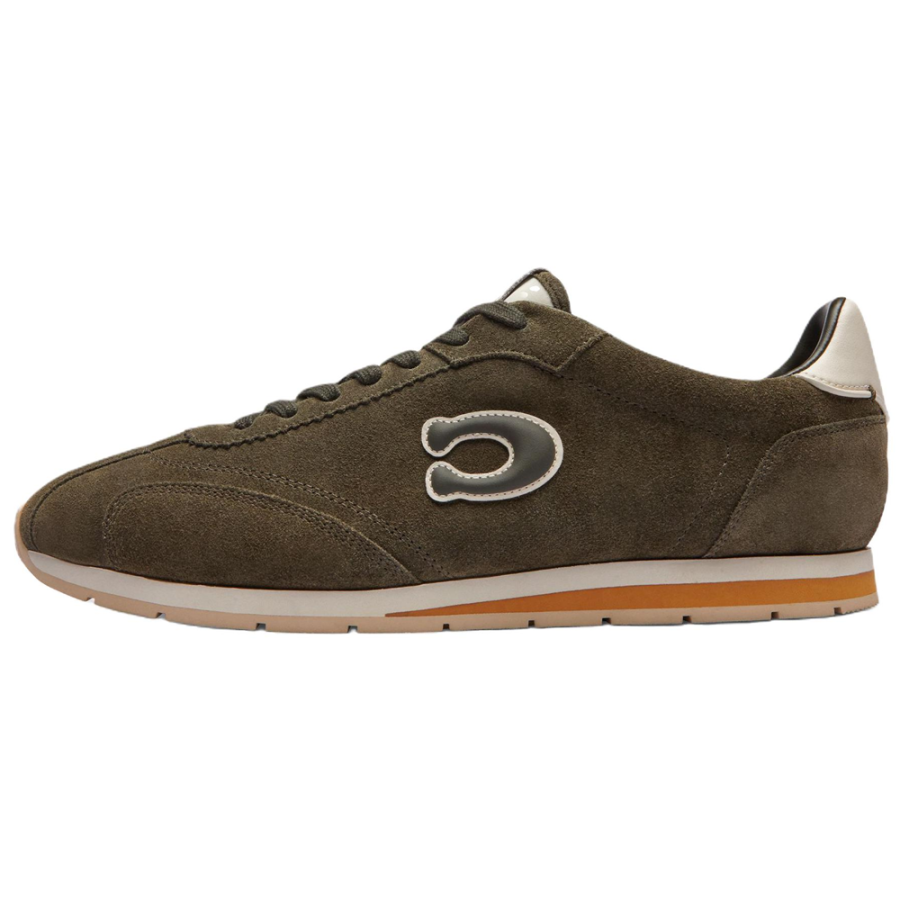 COACH Cow Split Leather Low top Casual Shoes Men's Olive Green