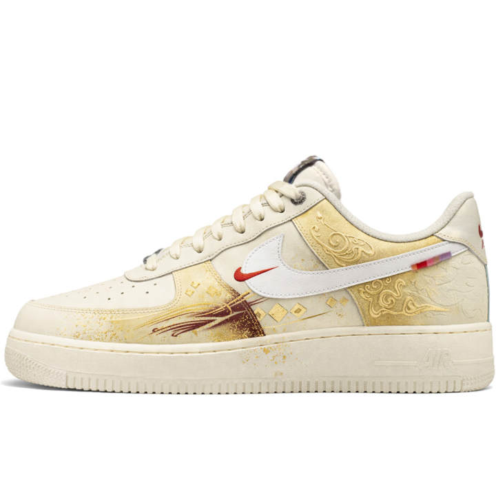 Nike Nike Air Force 1 '07 Pegasus Pack Van Gogh Genesis, Treasures Fill The Home Low top Skateboard Shoes Men's Beige Gold