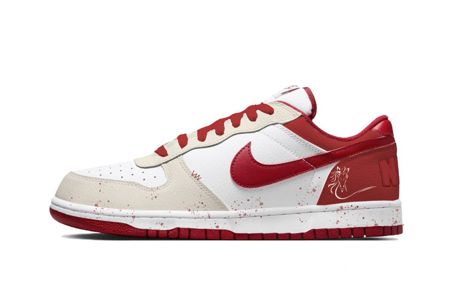 Nike Nike Big Flaming Pegasus Abrasion Resistant Breathable Low top Skateboard Shoes Unisex Red White