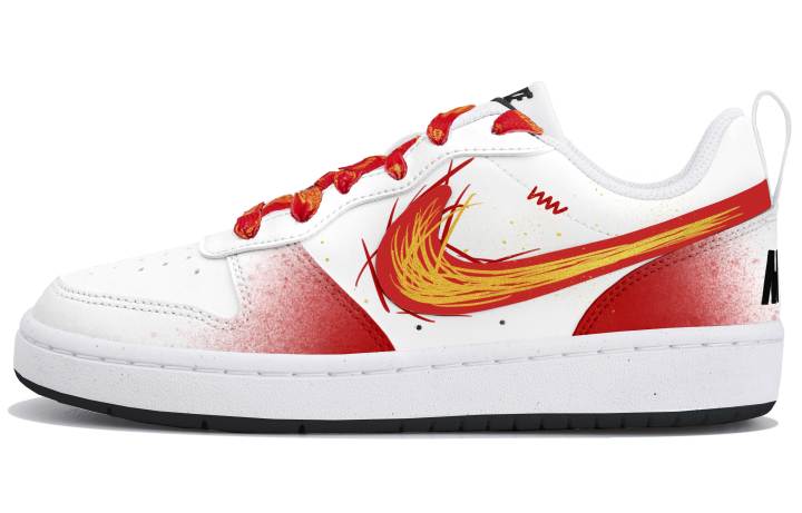 Nike Nike Court Borough Low top Kids' Skateboarding Shoes White Red Teenagers