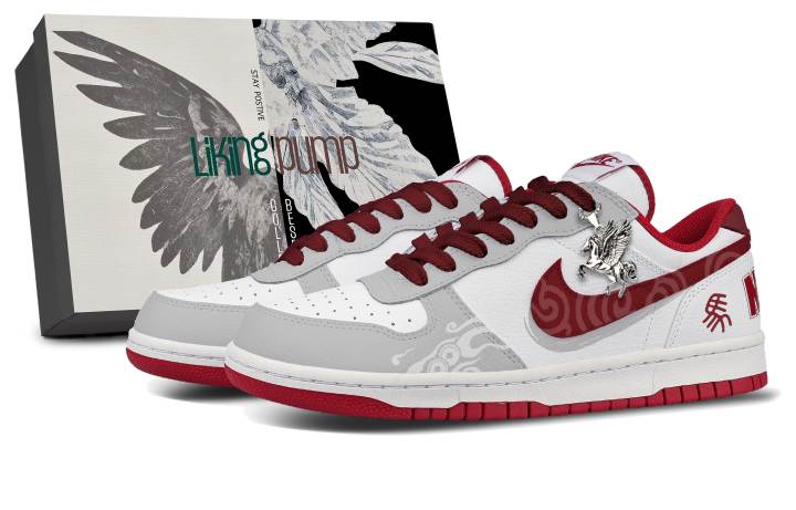Nike Nike Leather Coverage Low top Skateboard Shoes Men's Red White