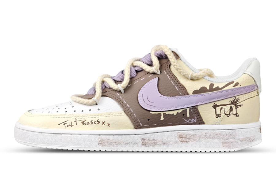 Nike Nike Court Vision 1 Perfect Score Taro Paste Low top Skateboard Shoes Men's Purple Yellow