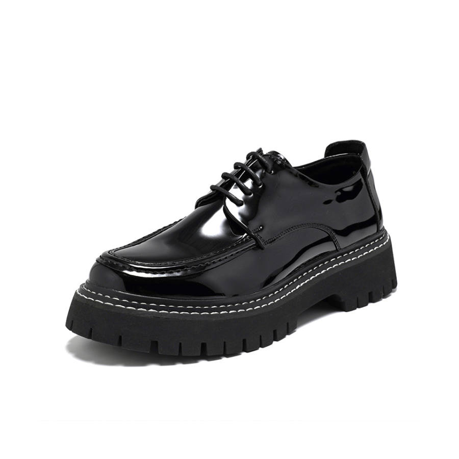 Lanza Casual Leather Shoes Men's Low Top Black