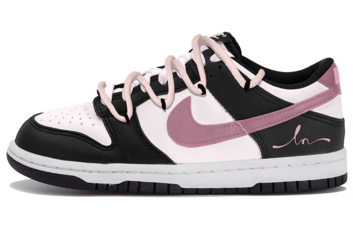 Nike Nike Dunk Low top Skateboard Shoes Women's Black White Pink