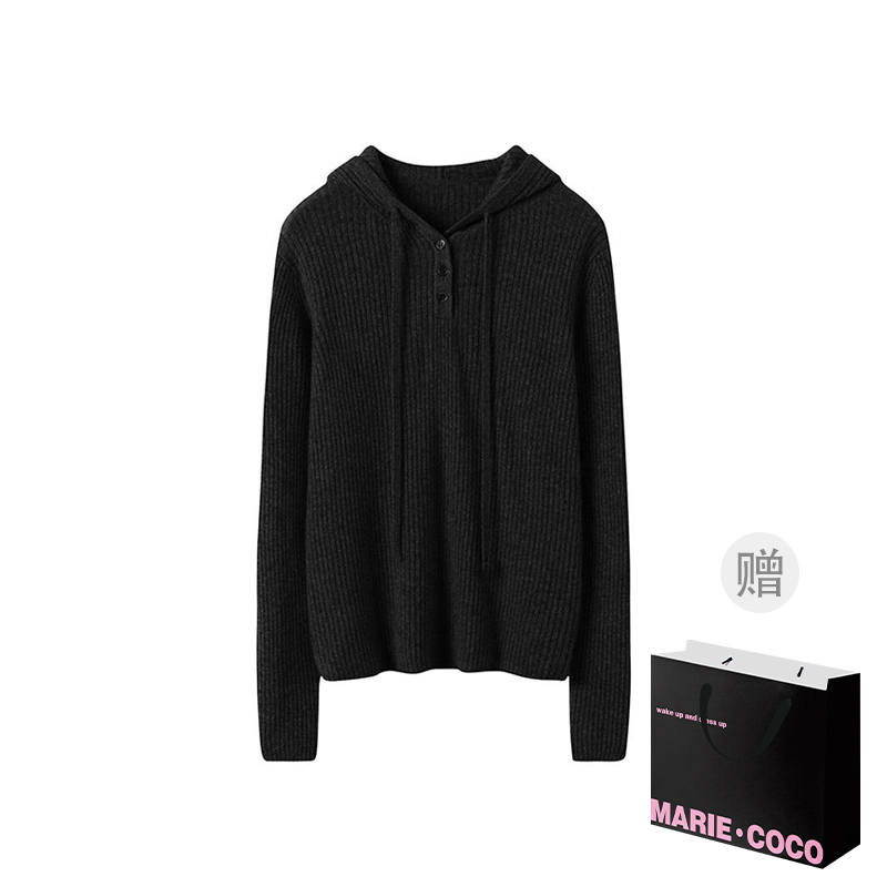 MARIE·COCO Knitwear Women's Cardigan Top Hooded Moderate Cardigan