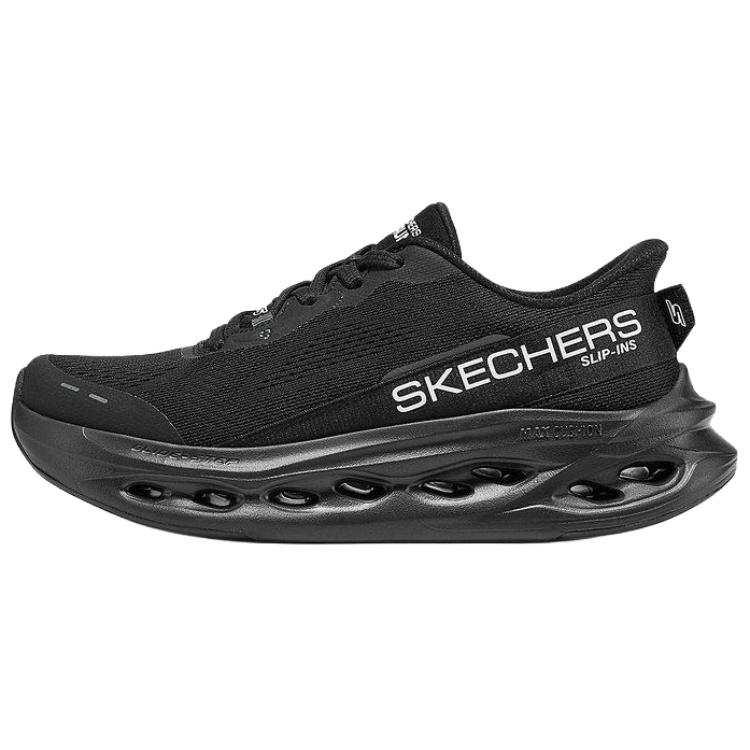 Skechers MAX CUSHIONING GLIDE STEP Low top Casual Running Shoes Women's Black