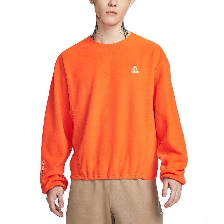 Nike Nike ACG Sweatshirts Men's Safe Orange/Black/Black/Mountain White Crew Neck Moderate Regular