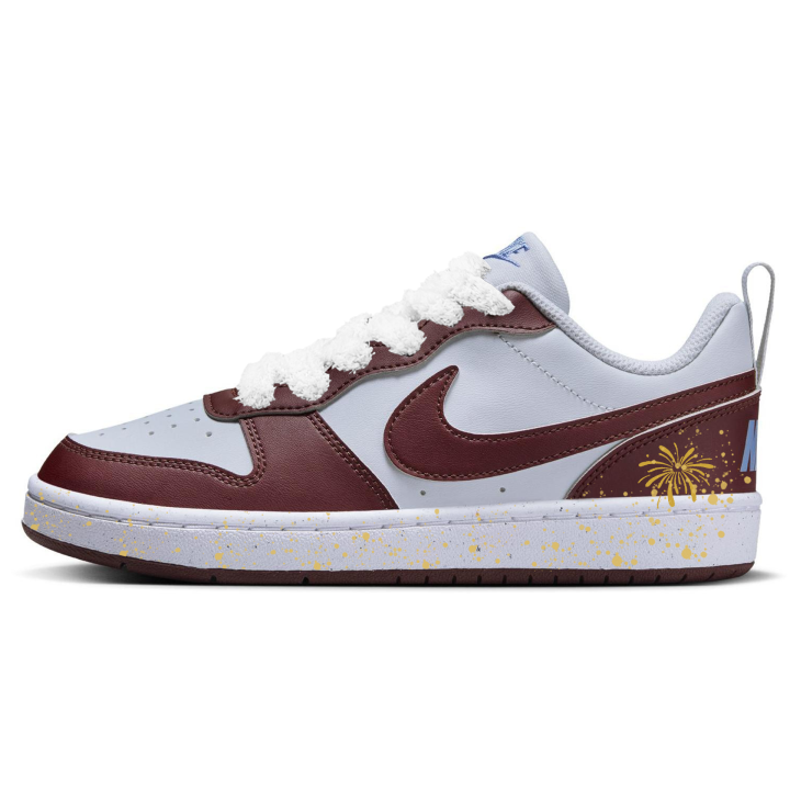 Nike Nike Court Borough 2 Firework Synthetic Leather Lightweight, Breathable, And Slip Resistant Low top Skateboard Shoes