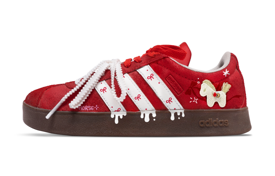 Adidas Adidas Vl Court Classic Cherry Bomb, Macabaca Low top Skateboard Shoes Unisex Red