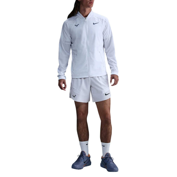 Nike Nike Dri FIT Rafa Tennis Tops Men's White/Diffused Blue Baseball Collar Moderate