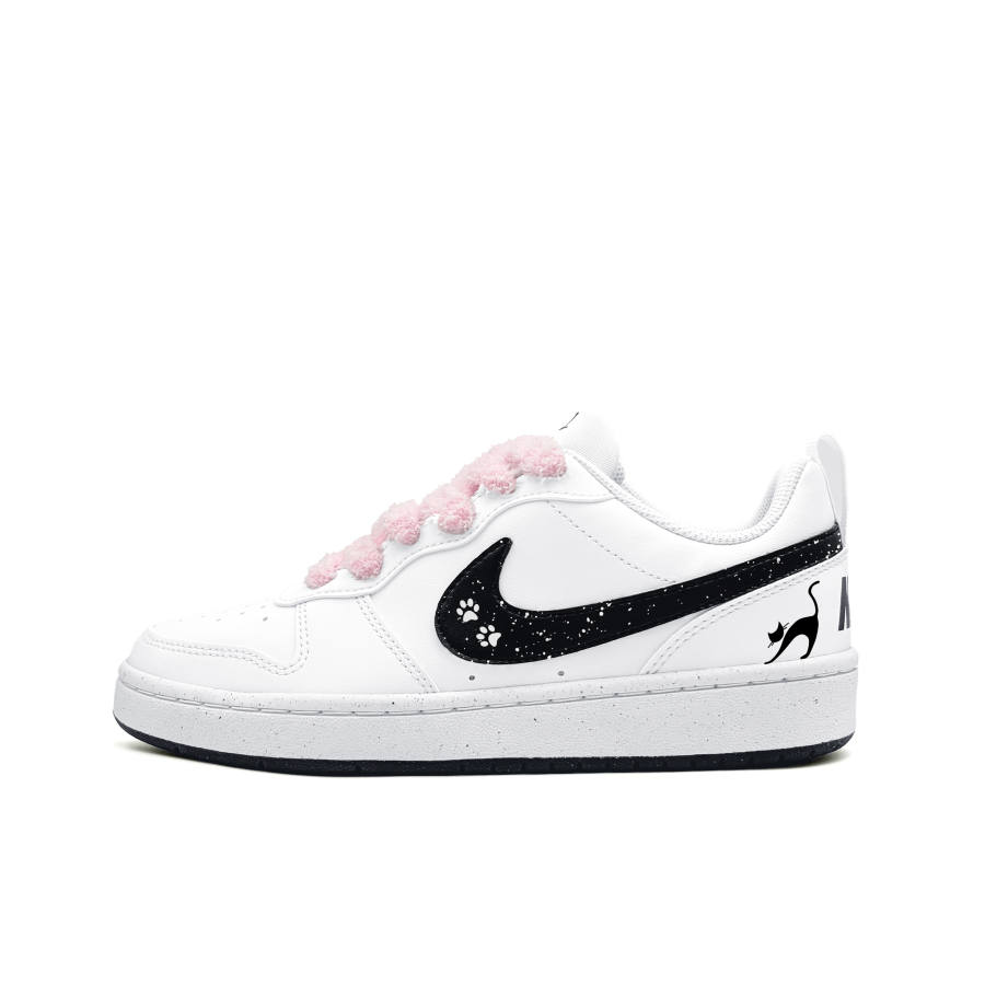Nike Nike Court Borough Pink Cute Mew Synthetic Leather Abrasion Resistant Abrasion Resistant Low top Skateboard Shoes