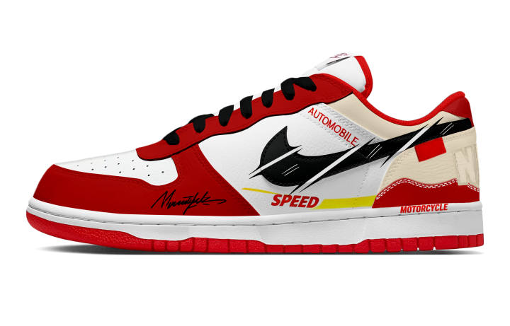 Nike Nike Big Red Speed Trendy Abrasion Resistant Breathable Low top Skateboard Shoes Men's Red White