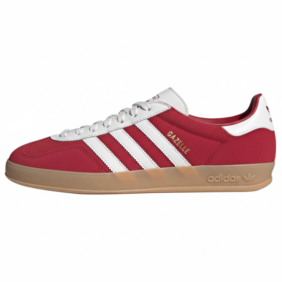 Adidas Originals GAZELLE INDOOR Leather Low top German Army Trainers Unisex Victory Red