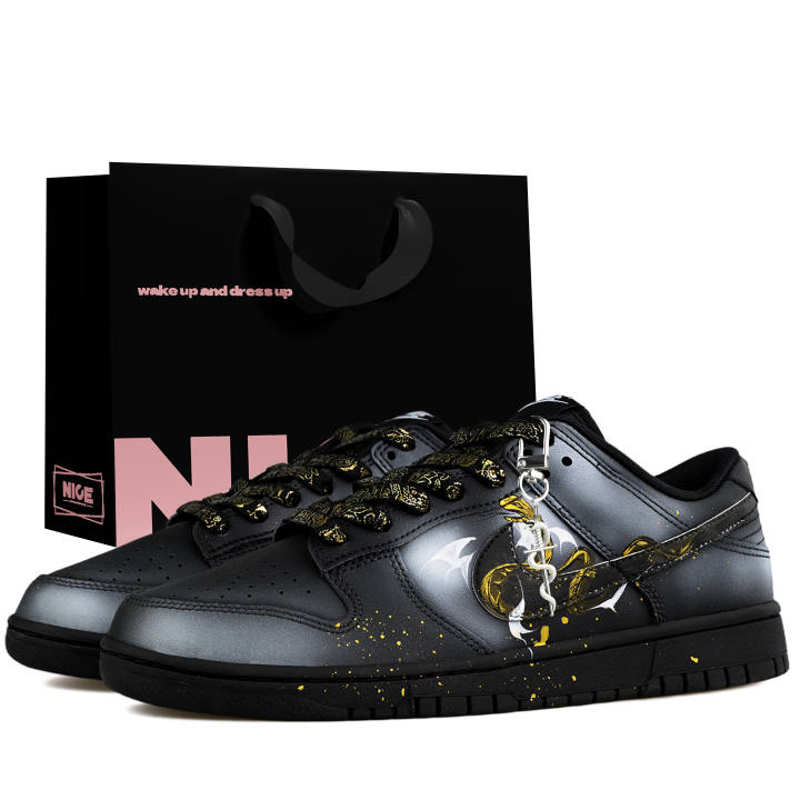 Nike Nike Dunk Cushioning Abrasion Resistant Lightweight Low top Skateboard Shoes Men's Black