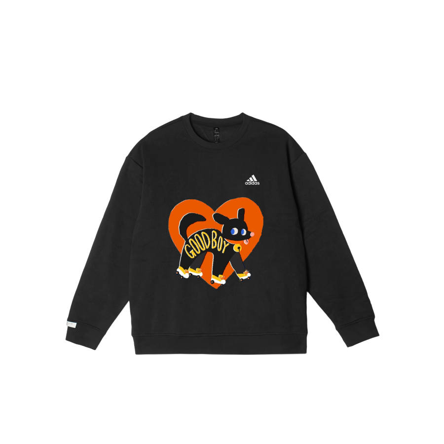 Adidas Adidas LABEL Sweatshirts Unisex Black Crew Neck Moderate Regular