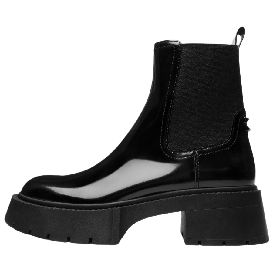 COACH Leah Cow Leather 14.5cm Chelsea Boots 5.5cm Women's Black