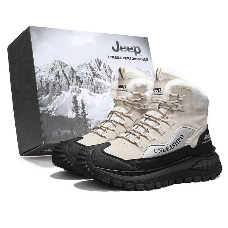 Jeep Thermal Cushioning Height Increasing Abrasion Resistant Crew Snow Boots Men's