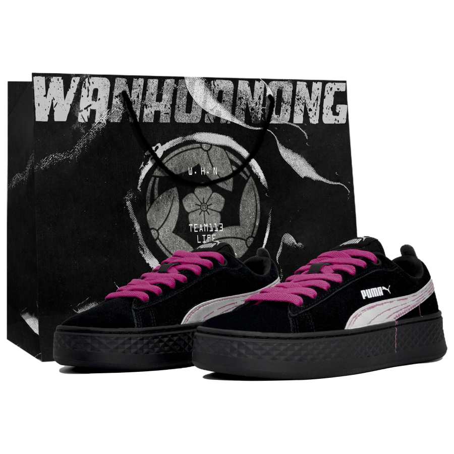 PUMA Smash Platform Suede Kaleidoscope, Silver Moon, Box Slip Resistant Abrasion Resistant