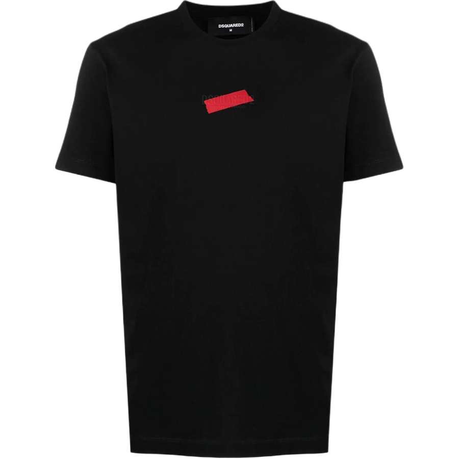 DSQUARED 2 DSQUARED 2 T Shirts Men's Black Crew Neck Straight Fit