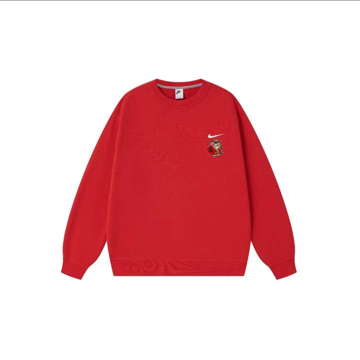 Nike Nike Sweatshirts Unisex Dark Red Crew Neck Thickened Regular