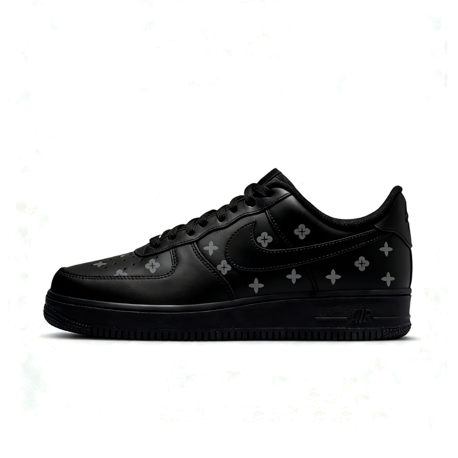 Nike Nike Air Force 1 07 Leather Abrasion Resistant Abrasion Resistant Low top Skateboard Shoes Unisex Black