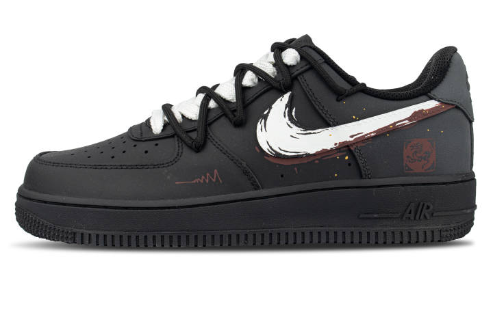 Nike Nike Leather Coverage Low top Skateboard Shoes Unisex Black