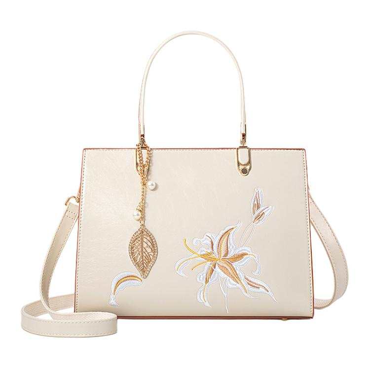 PAYOT PAYOT Synthetic Leather Handbag Regular Women's Ecru