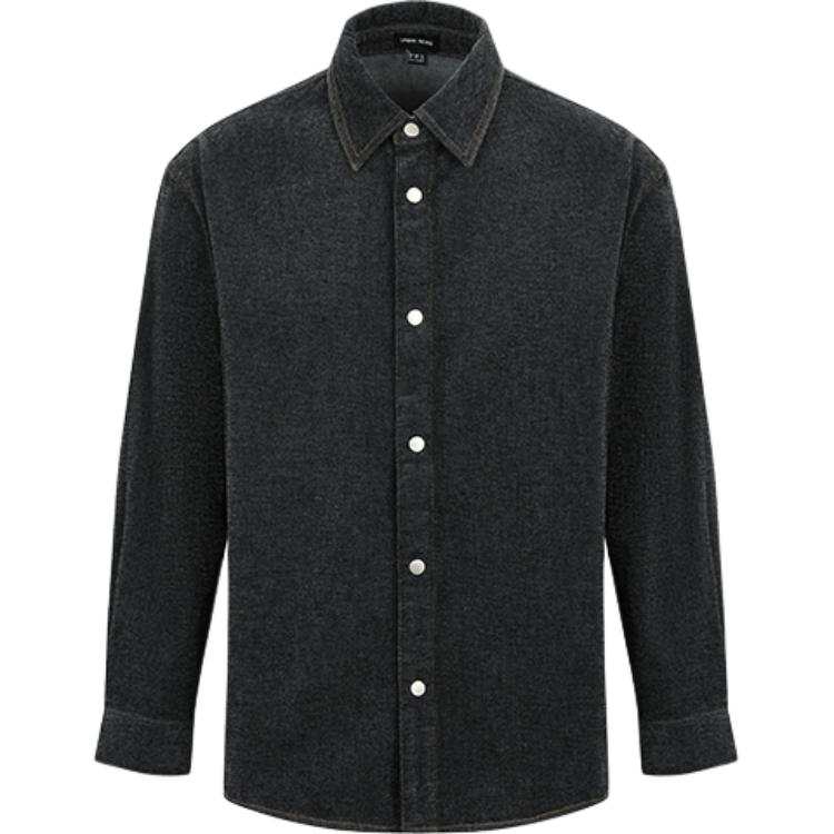 URBAN REVIVO Shirts Men's Black Lapel Moderate
