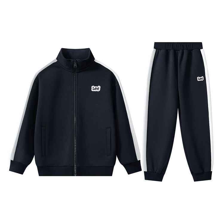 LEE KIDS Casual Sportswear Fleece Lined Thermal Skin Friendly And Comfortable Stand Up Collar Zip 2 Piece Set Kids'