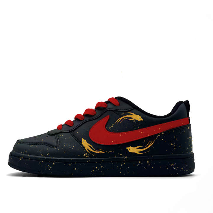 Nike Nike Court Borough Fortune Koi Fish Leather Abrasion Resistant Slip Resistant Abrasion Resistant Slip Resistant Low top