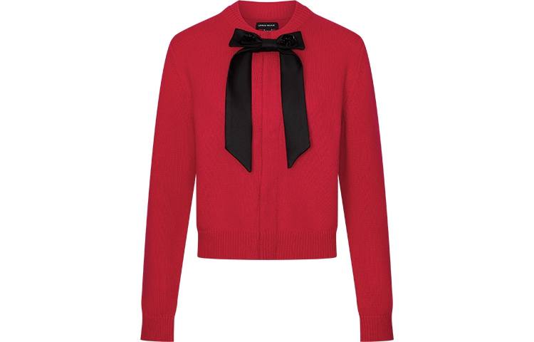 URBAN REVIVO Sweaters Women's Red Crew Neck Moderate Cardigan