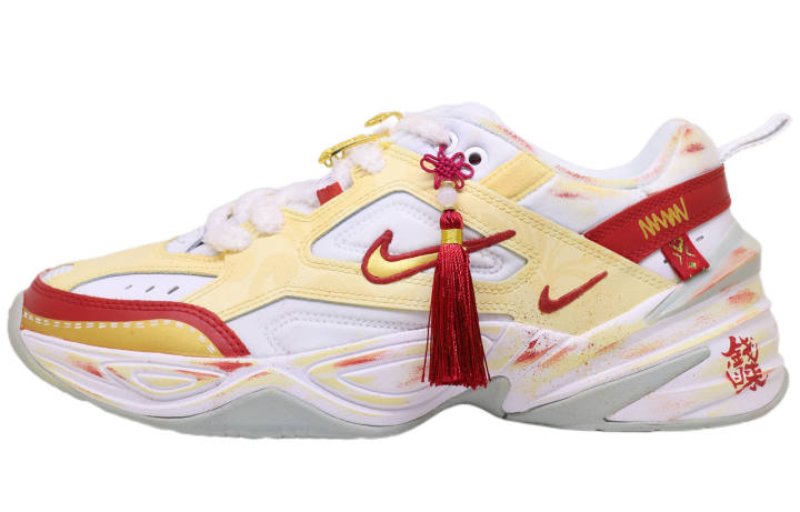Nike Nike M2K Tekno Abrasion Resistant Low top Chunky Sneakers Unisex Red White