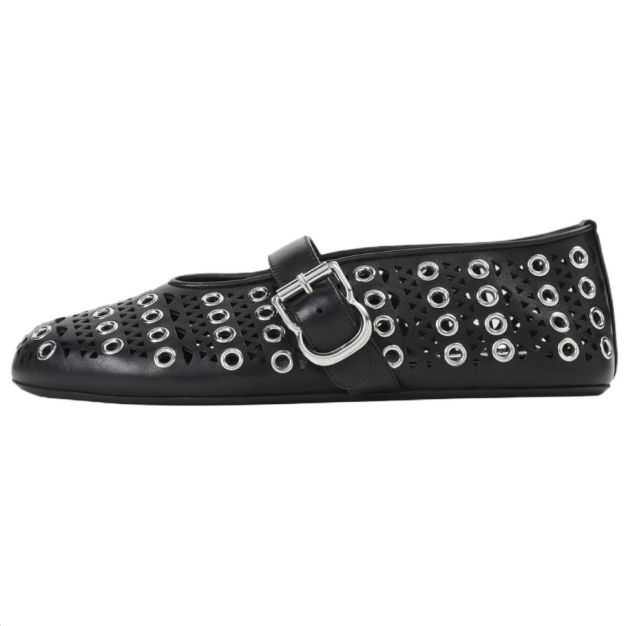 Alaia Vienne Flat Mary Jane Shoes Women's Black