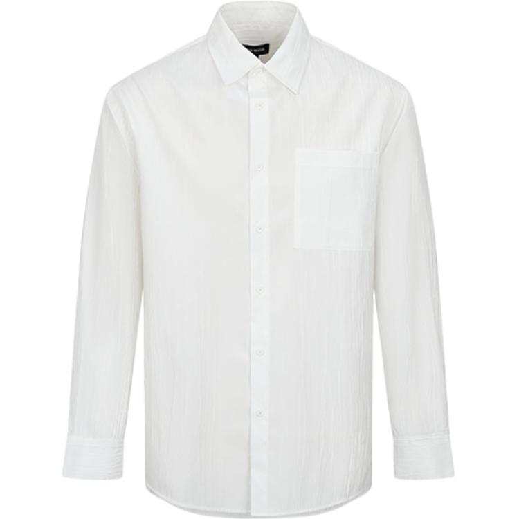 URBAN REVIVO Shirts Men's White Lapel Moderate