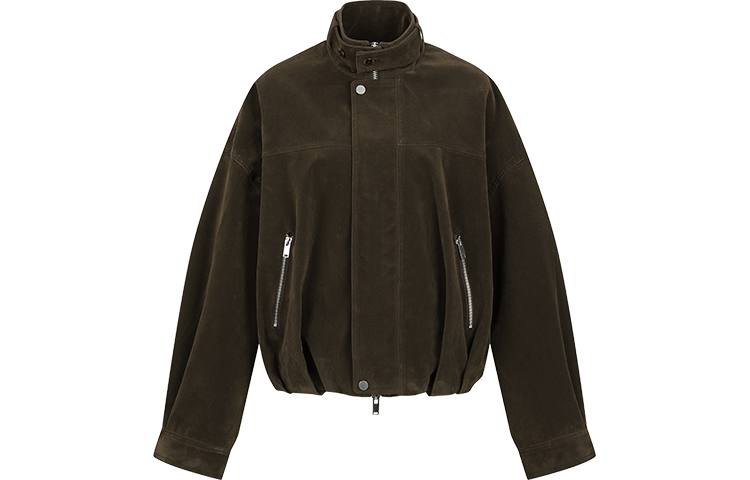 URBAN REVIVO Jackets Women's Coffee Stand Collar Moderate Other