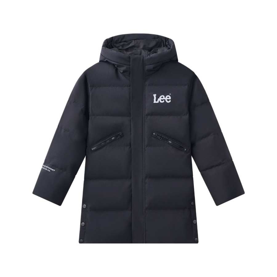 LEE KIDS Down Jackets Hooded Non Detachable Thickened Long Windproof