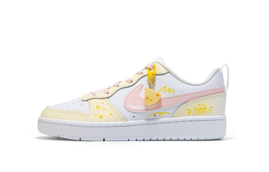 Nike Nike Court Borough Slip Resistant Cushioning Breathable Low top Skateboard Shoes Women's Pink Yellow