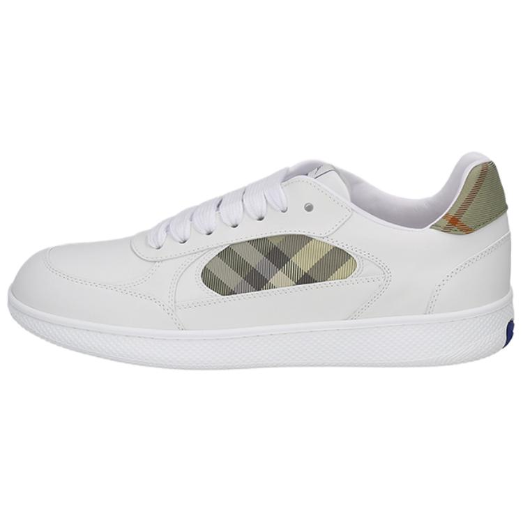 Burberry Terrace Cow Leather Low top Skateboard Shoes 3cm Men's White