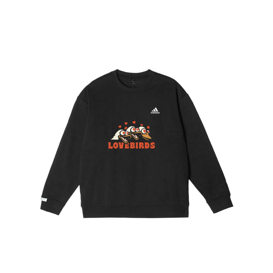 Adidas Adidas LABEL Sweatshirts Unisex Black Crew Neck Moderate Regular