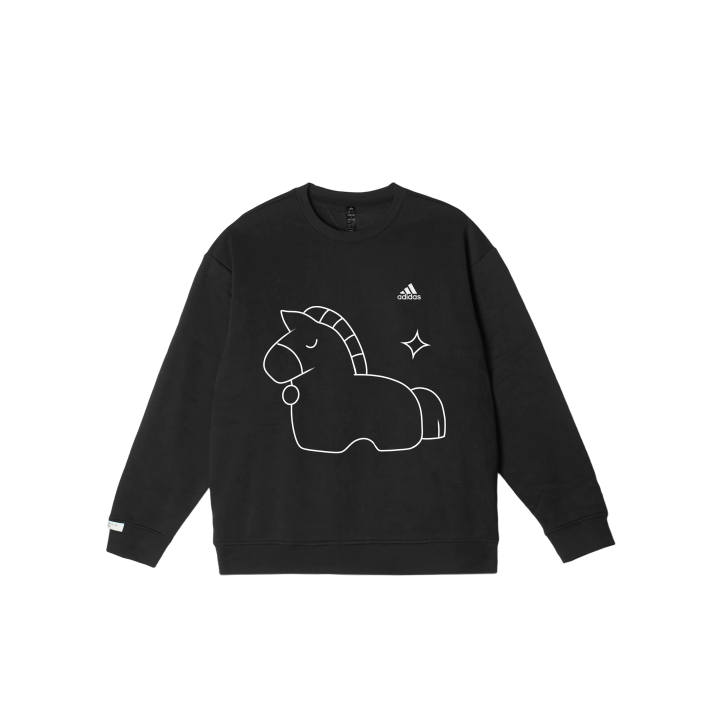 Adidas Adidas LABEL Sweatshirts Unisex Black Crew Neck Moderate Regular