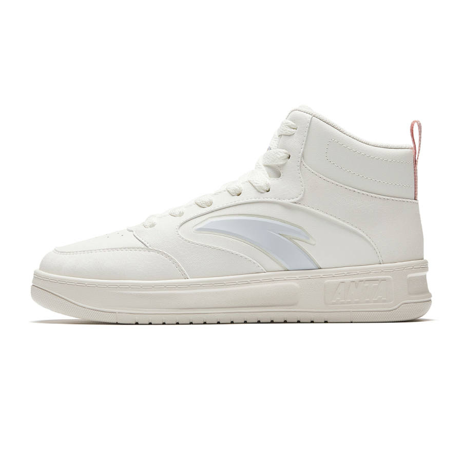 Anta Easy 2 Synthetic Leather High top Skateboard Shoes Women's Ivory White