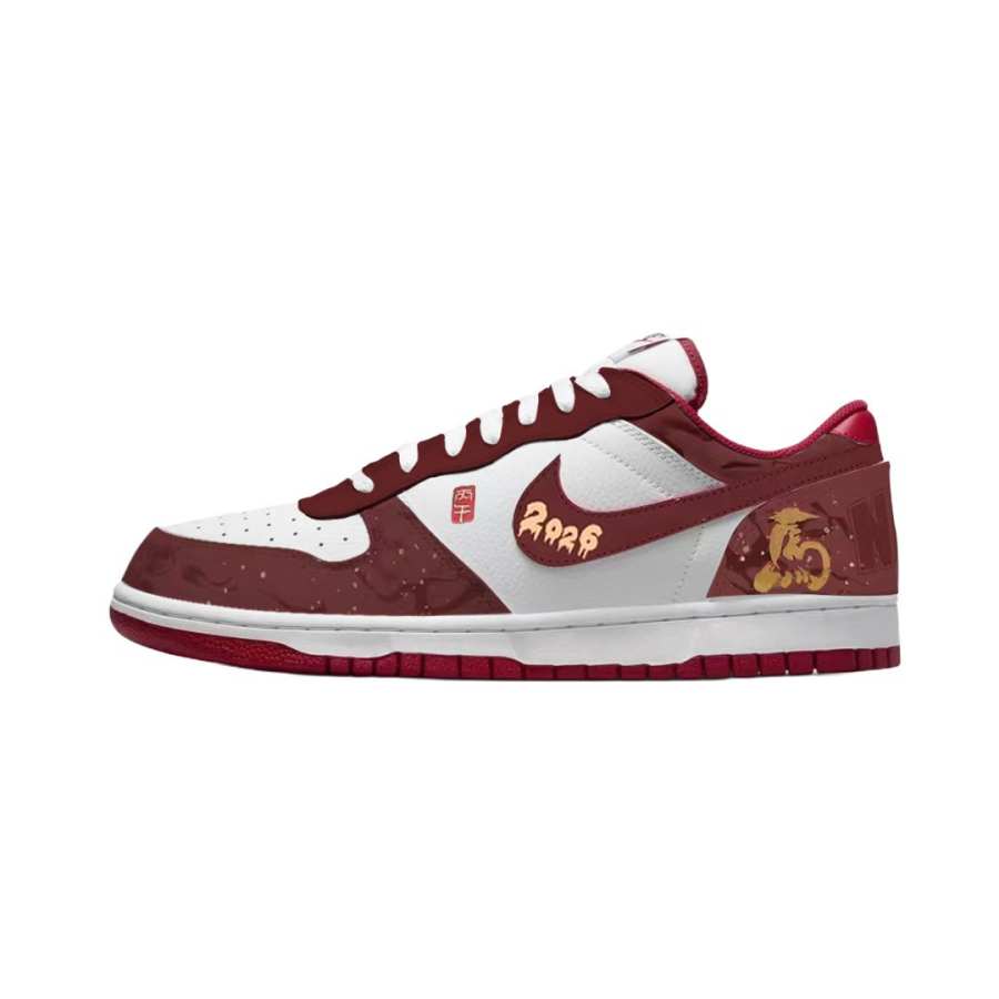 Nike Nike Big Red Gold Spirit Horse Leather Comfortable Abrasion Resistant Breathable Low top Skateboard Shoes Men's
