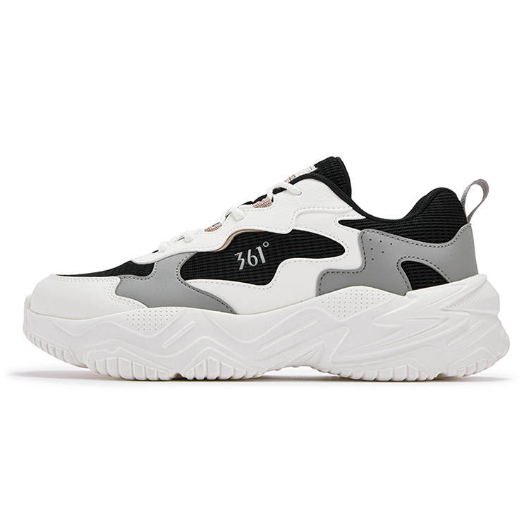 361° Abrasion Resistant Breathable Slip Resistant Low top Casual Shoes Men's White Black