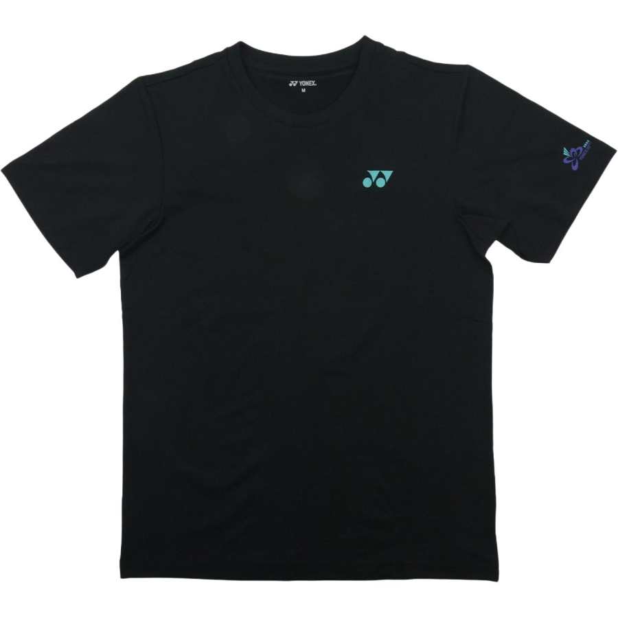 YONEX T Shirts Unisex Black Crew Neck Moderate Straight Fit