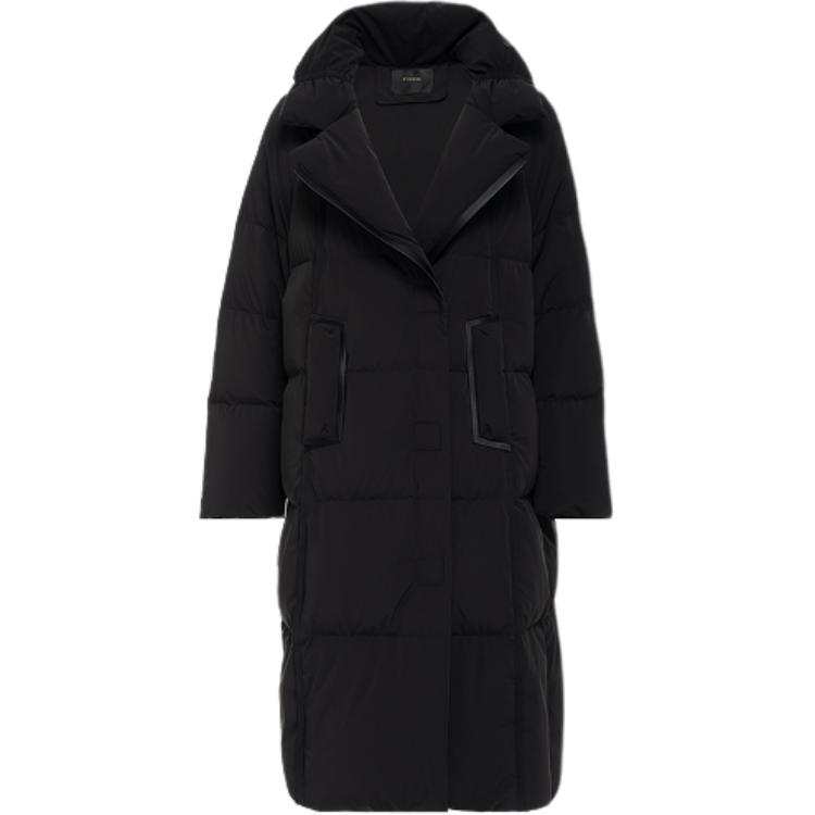 PINKO Down Jackets Women's Black Lapel Straight Fit