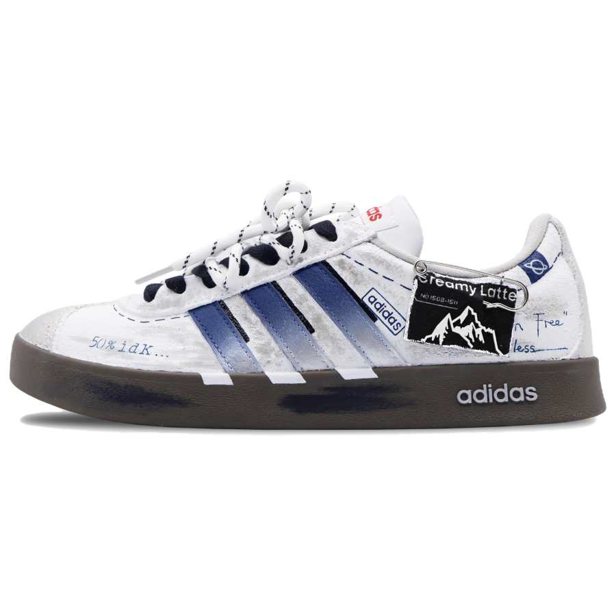 Adidas Adidas VL COURT 2.0 Night Sky Silver Stardust Abrasion Resistant Slip Resistant Low top German Army Trainers Women's