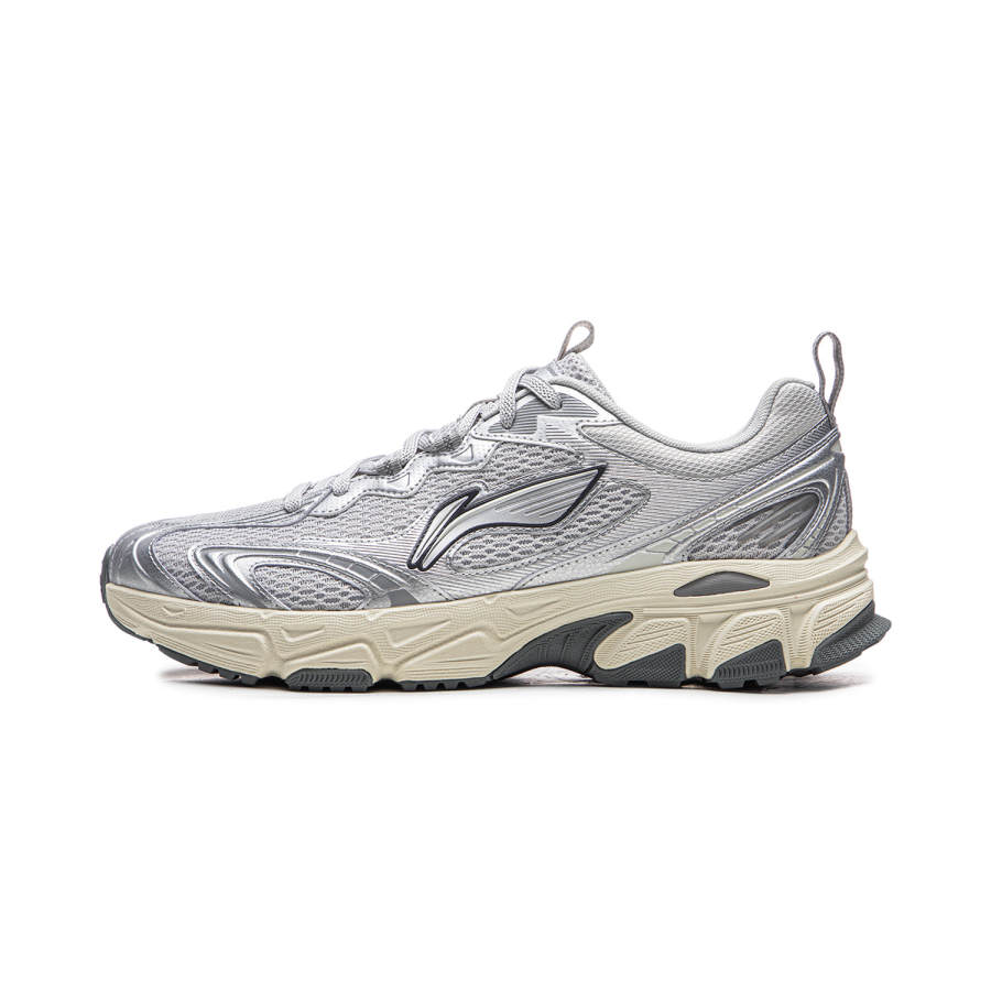 Li-Ning Li Ning Carefree V3 Breathable Height Increasing Rebound Low top Running Shoes Men's Gray Silver