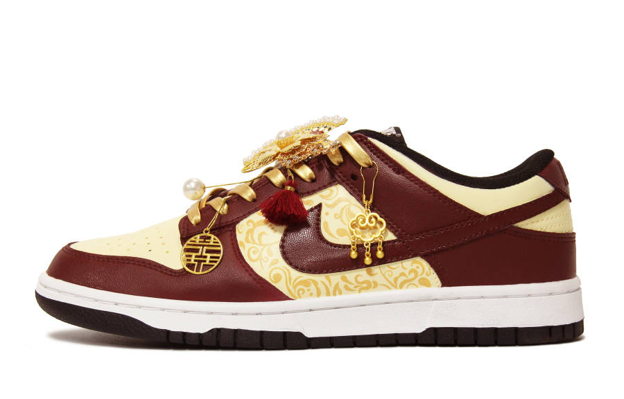 Nike Nike Dunk Walking Planet, Joy Rhyme Red Gold Abrasion Resistant Slip Resistant Low top Skateboard Shoes Men's