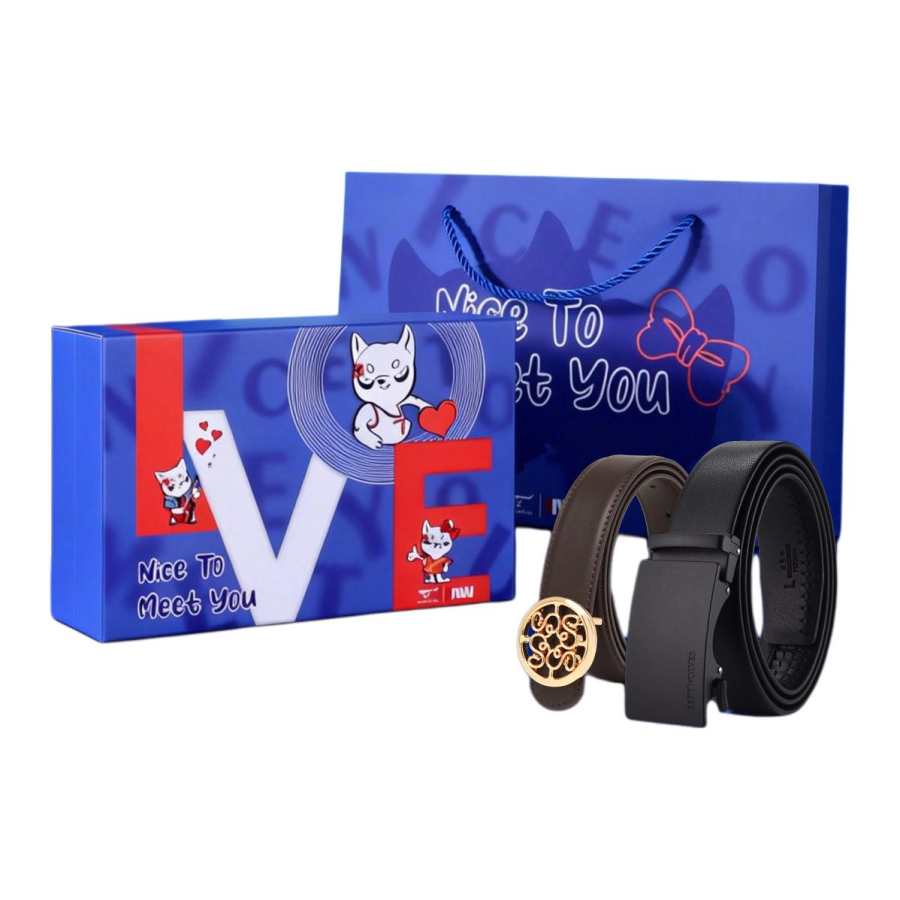 SEPTWOLVES SEPTWOLVES Split Cow Leather Automatic Buckle And Plate Buckle Belt Unisex